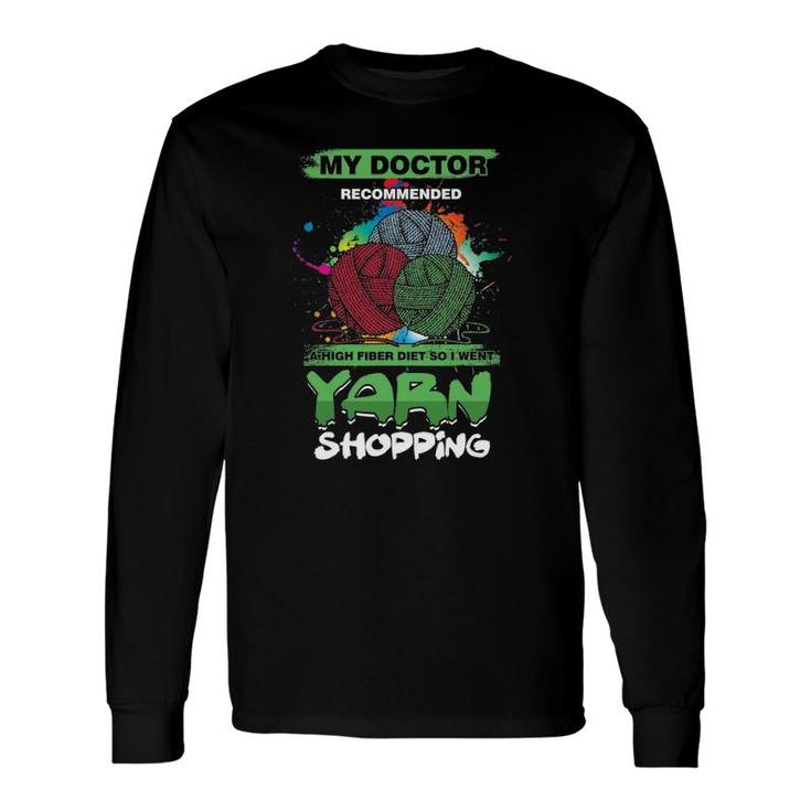 Crocheter Embroidery Yarn Shopping Long Sleeve T-Shirt T-Shirt