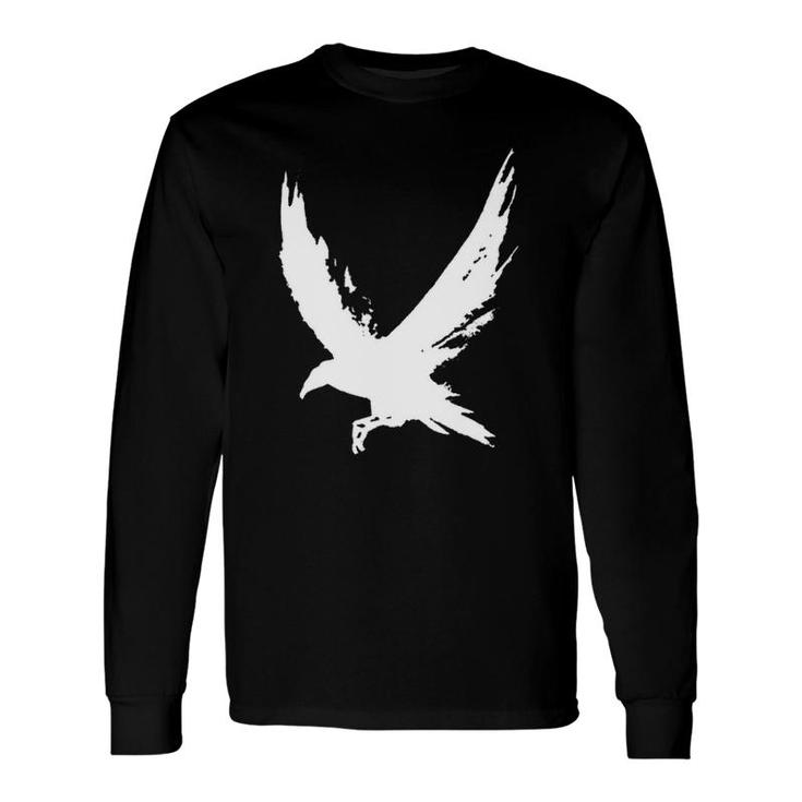 Crow Raven Distressed Flying Bird Crow Tee Long Sleeve T-Shirt T-Shirt