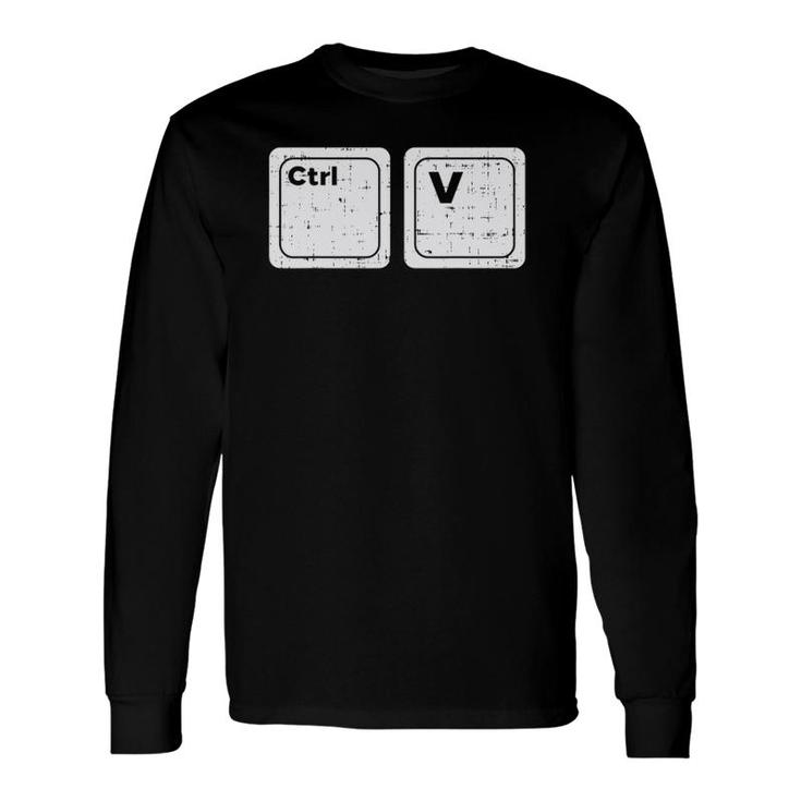 Ctrl V Paste Matching Dad And Kid Son Daughter Long Sleeve T-Shirt T-Shirt