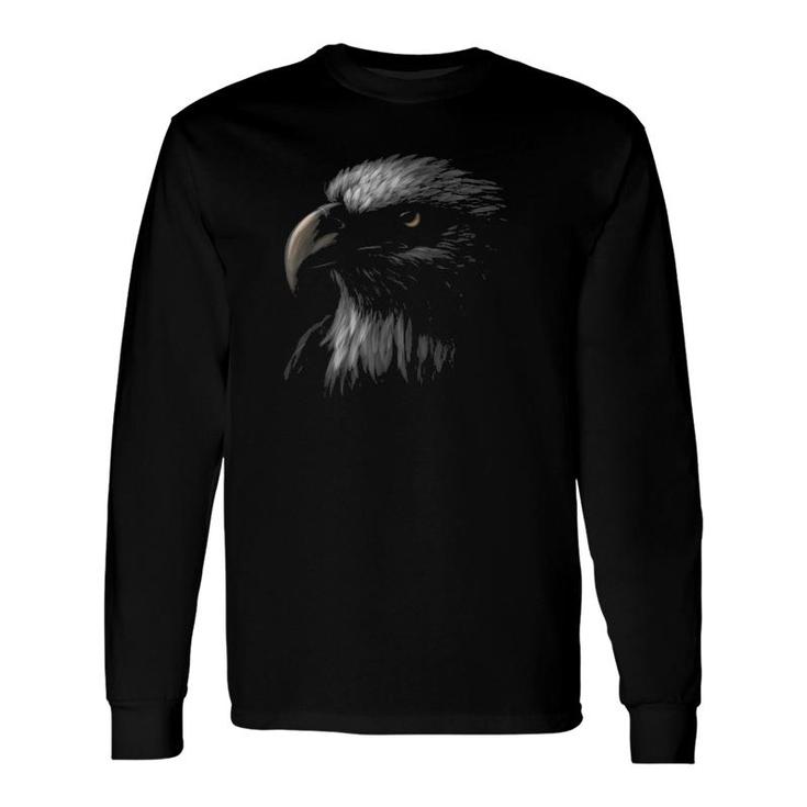 Cute Bald Eagle Head Black Art For Lovers Eagles Birds Long Sleeve T-Shirt T-Shirt