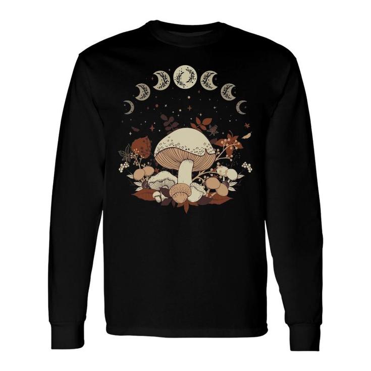 Cute Cottagecore Moon Phases And Mushrooms Fall Long Sleeve T-Shirt T-Shirt