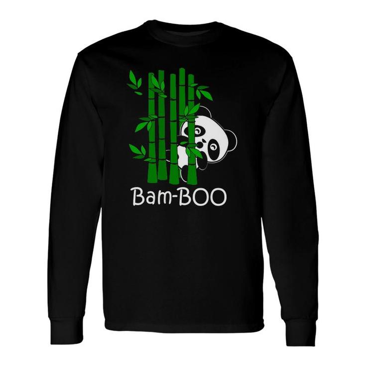 Cute Kawaii Baby Panda Behind Bamboo Peekaboo Long Sleeve T-Shirt T-Shirt