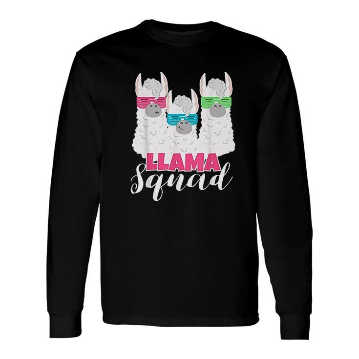 Cute Llama Squad Retro 80s Style Long Sleeve T-Shirt