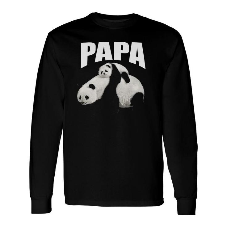 Cute Graphic Panda Papa Bear Dad Long Sleeve T-Shirt T-Shirt