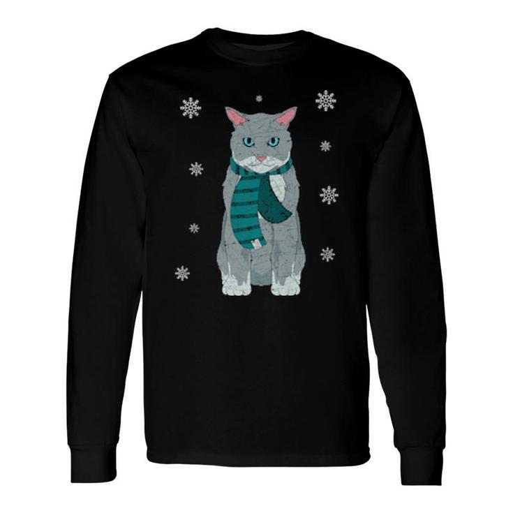 Cute Pet Owner Snowy Winter Animal Cat Person Cat Long Sleeve T-Shirt T-Shirt