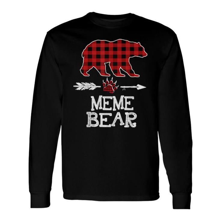 Cutest Dark Red Pleid Xmas Pajama Great Meme Bear Long Sleeve T-Shirt T-Shirt