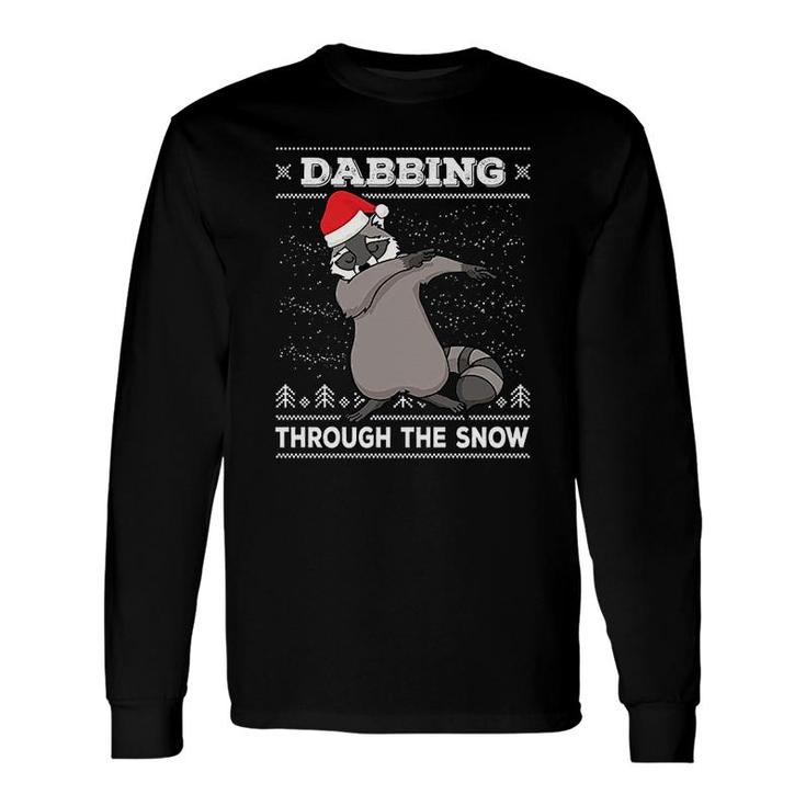 Dabbing Through The Snow Raccoon Dab Long Sleeve T-Shirt