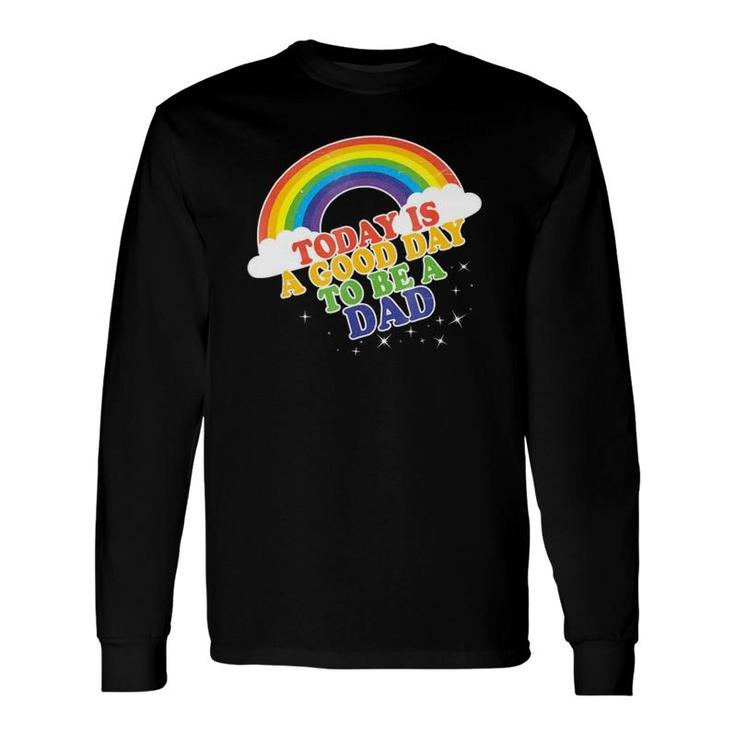 Dad For Baby Announcement Rainbow Long Sleeve T-Shirt T-Shirt