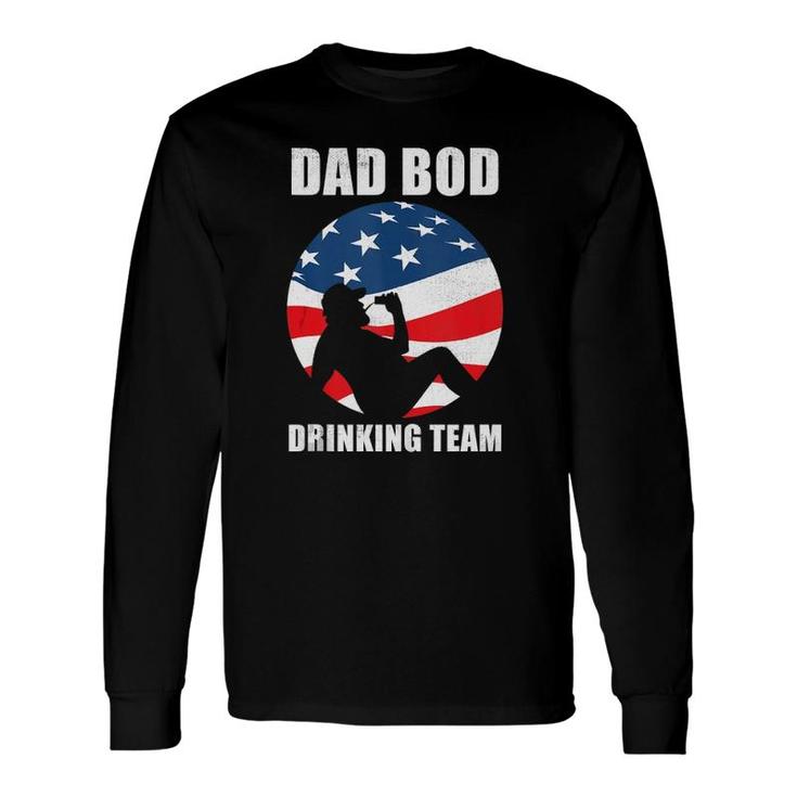Dad Bod Drinking Team American Us Flag Vintage Father's Day Long Sleeve T-Shirt T-Shirt