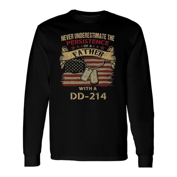 Dad Dd-214 Military Veteran Us Flag Long Sleeve T-Shirt T-Shirt