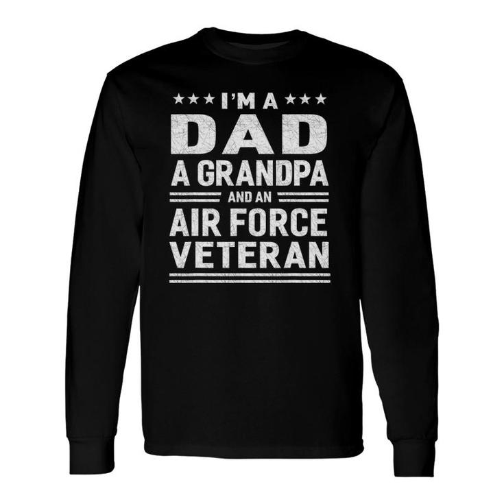 Dad Grandpa Air Force Veteran Vintage Top Men's Long Sleeve T-Shirt T-Shirt