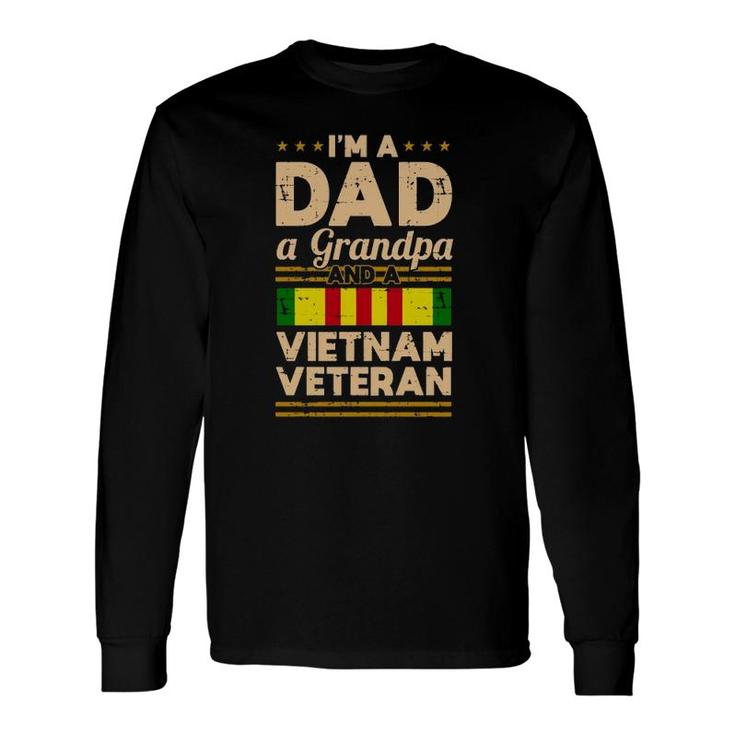 Dad Grandpa Vietnam Veteran Vintage Men's Long Sleeve T-Shirt T-Shirt