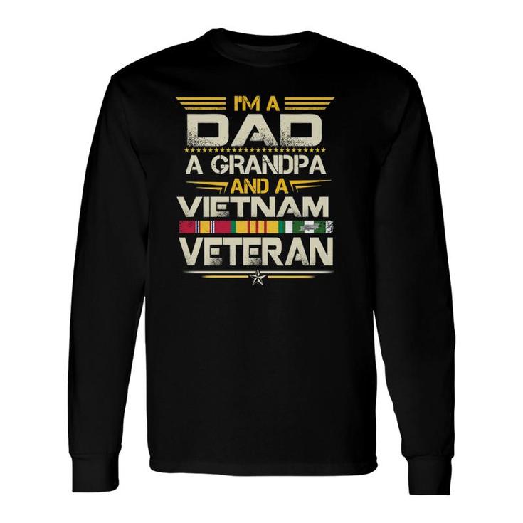 Dad Grandpa Vietnam Veteran Vintage Men's Long Sleeve T-Shirt T-Shirt
