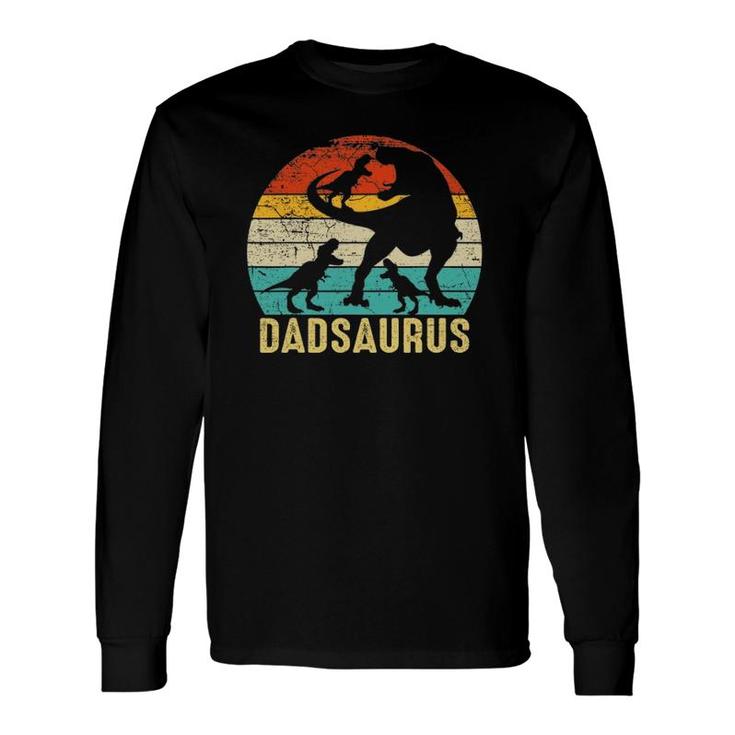 Dad Saurusrex Daddy Dinosaur 3 Three Father's Day Long Sleeve T-Shirt T-Shirt