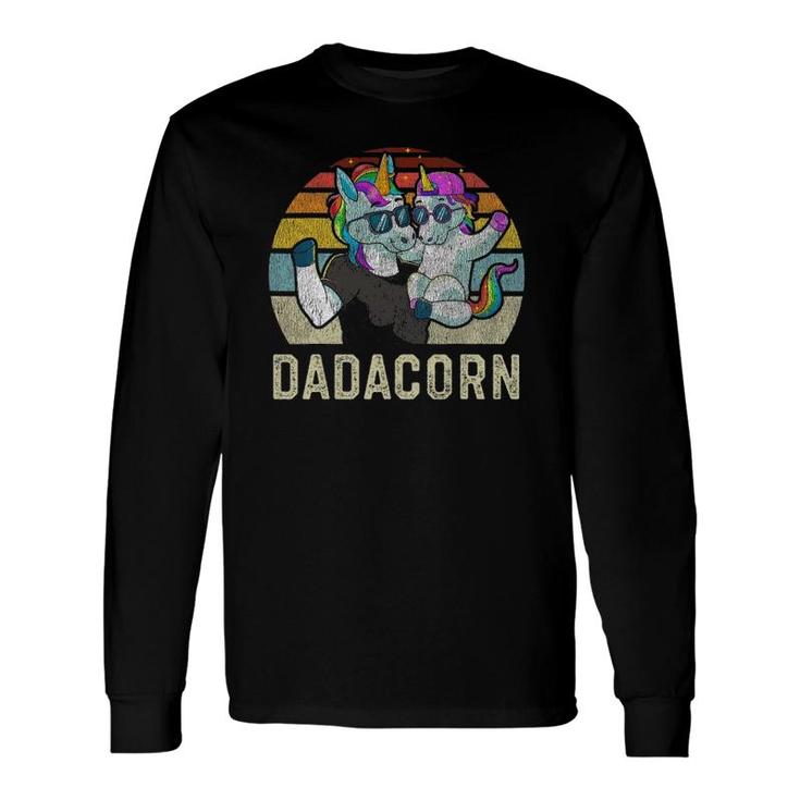 Dadacorn Unicorn Dad Papa Retro Vintage Father's Day Long Sleeve T-Shirt T-Shirt