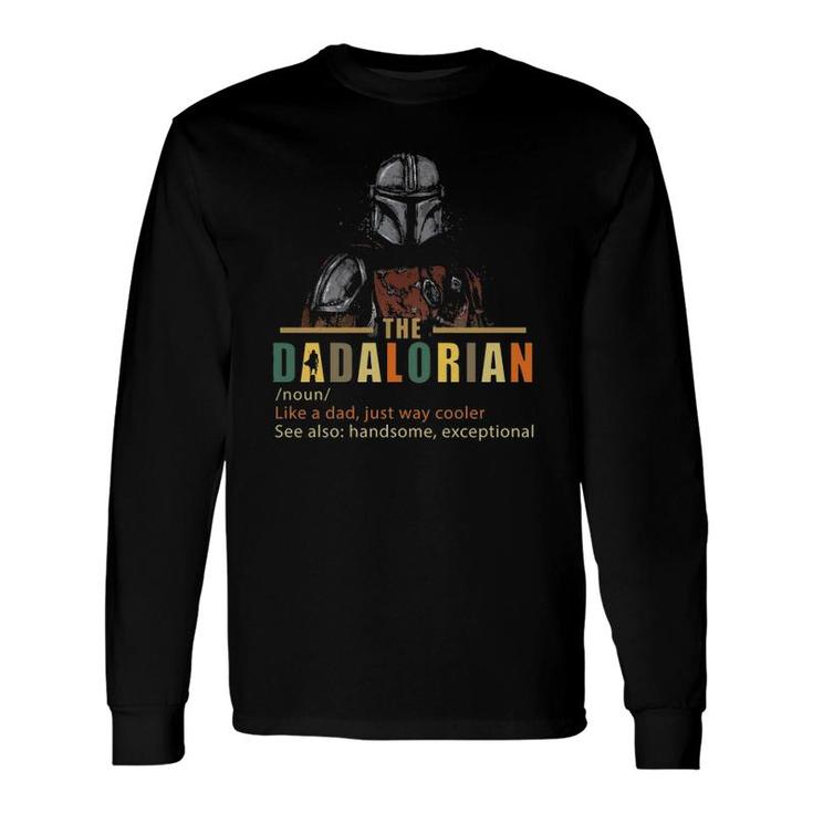 The Dadalorian Like A Dad Just Way Cooler Fitted V-Neck Long Sleeve T-Shirt T-Shirt