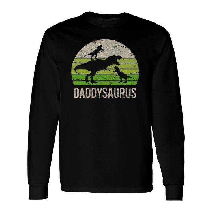 Daddy Dinosaur Daddysaurus 2 Kid Father's Day Long Sleeve T-Shirt T-Shirt