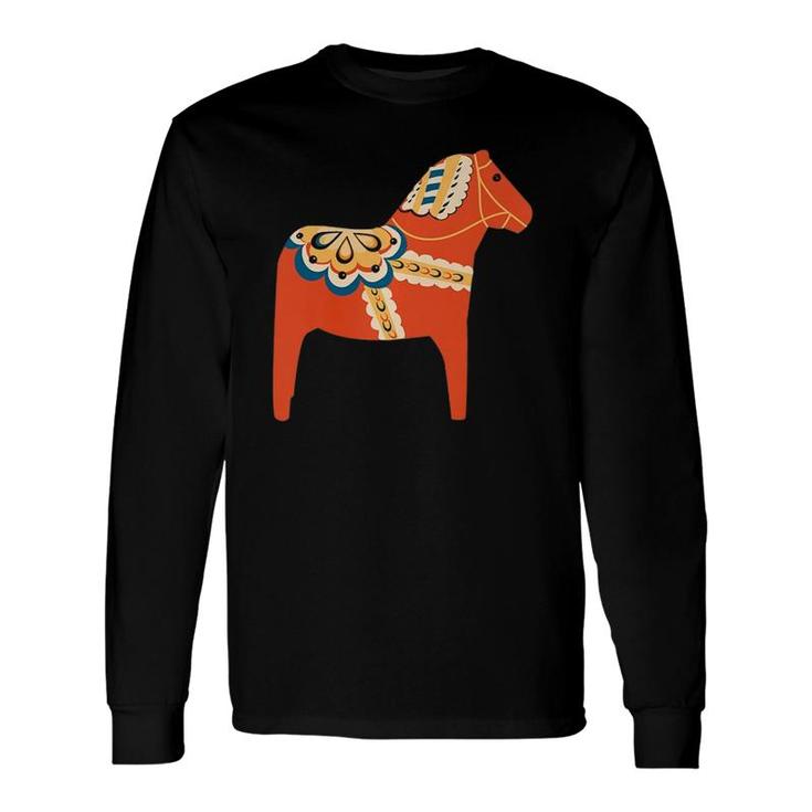Dala Horse Tradition In Sweden From 17Th Century Long Sleeve T-Shirt