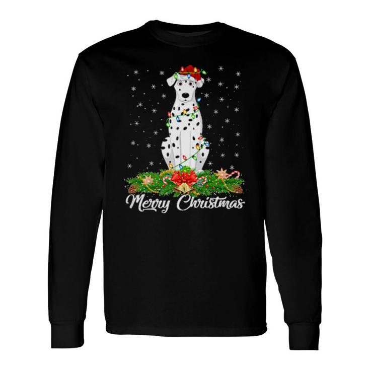 Dalmatian Dog Matching Santa Hat Dalmatian Christmas Long Sleeve T-Shirt T-Shirt