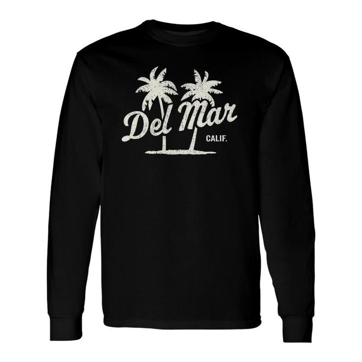 Del Mar California Vintage 70S Palm Trees Graphic Long Sleeve T-Shirt T-Shirt