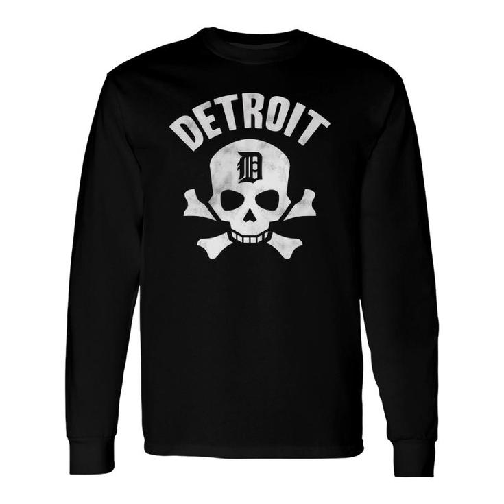 Detroit Made Vintage Skull D Motown Pride Long Sleeve T-Shirt T-Shirt