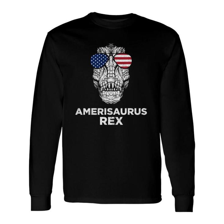 Dinosaur 4Th Of July Amerisaurusrex American Flag Glasses Long Sleeve T-Shirt T-Shirt