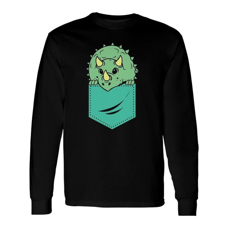 Dinosaur In Your Pocket Triceratops Long Sleeve T-Shirt T-Shirt