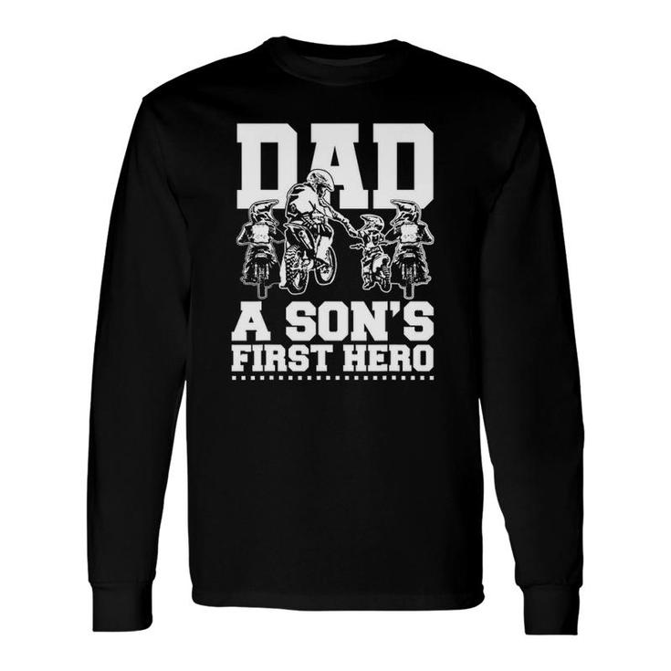 Dirt Bike Dad Motocross Superhero Father Son Motorcycle Long Sleeve T-Shirt T-Shirt