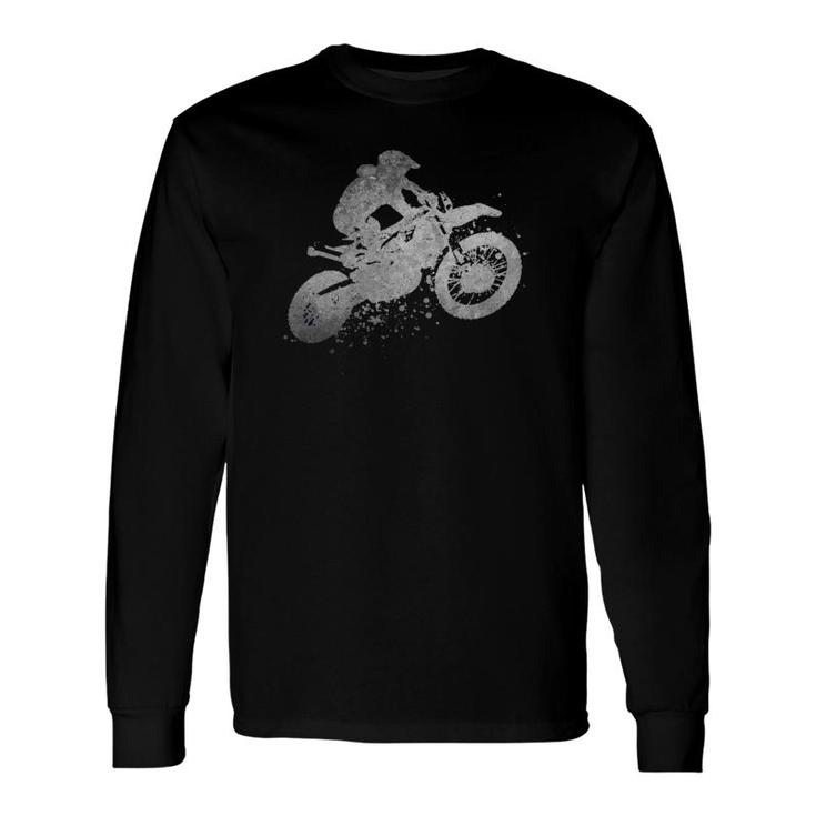 Dirt Bike Rider Vintage Retro Love Racing Boys Dad Long Sleeve T-Shirt T-Shirt
