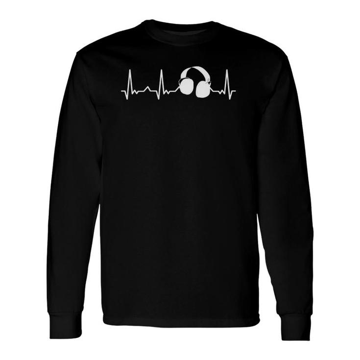 Dj Music Music Lover Musician Headphones Heartbeat Long Sleeve T-Shirt T-Shirt