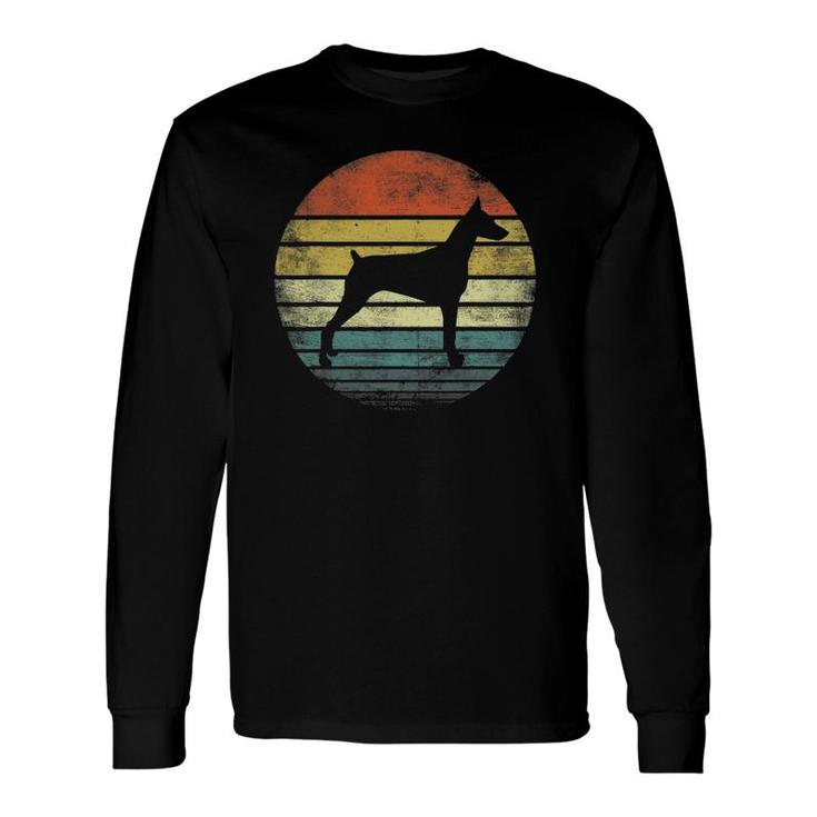 Doberman Lover Owner Retro Sunset Dog Silhouette Dad Long Sleeve T-Shirt T-Shirt