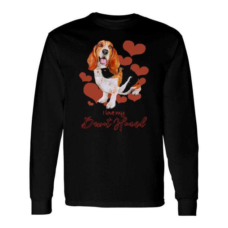 Dog I Love My Basset Hound 199 Paws Long Sleeve T-Shirt Mazezy UK