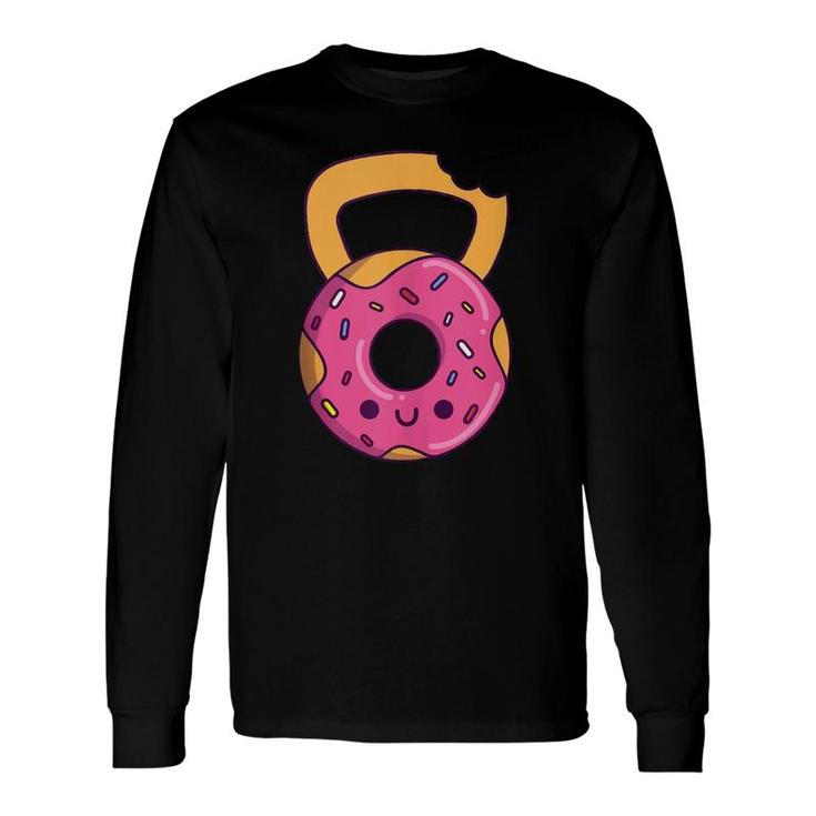 Donut Kettlebell Cartoon Gym Long Sleeve T-Shirt T-Shirt