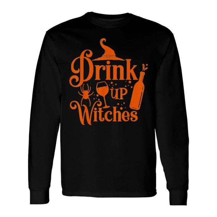 Drink Up Witches Halloween Drinking Wine Glass Lover Tee Long Sleeve T-Shirt T-Shirt