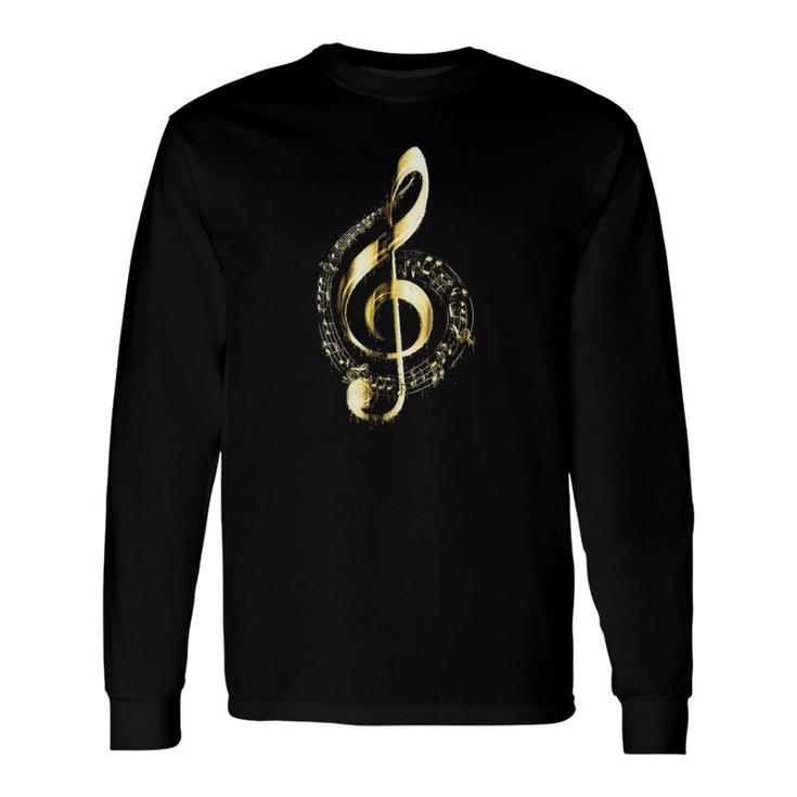 Dripped In Gold Treble Clef Music Notes Long Sleeve T-Shirt T-Shirt