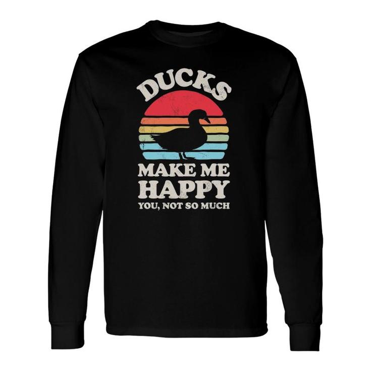 Ducks Make Me Happy Duck Retro Vintage Farmer Farm Long Sleeve T-Shirt T-Shirt