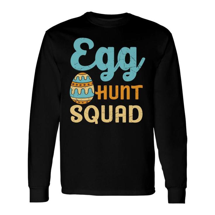 Egg Hunt Squad Easter Egg Blue Orange Squad Long Sleeve T-Shirt