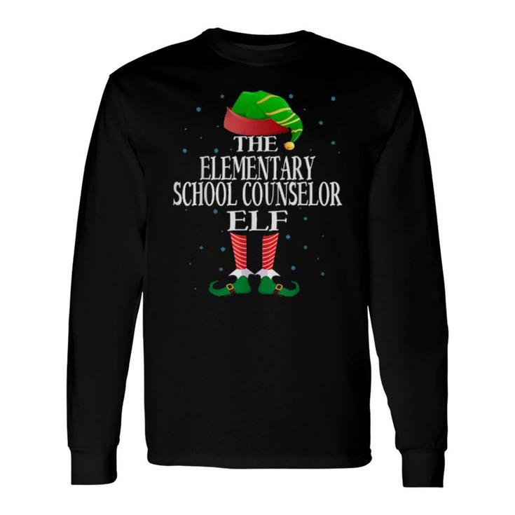 Elementary School Counselor Elf Matching Pajama Group Xmas Long Sleeve T-Shirt T-Shirt