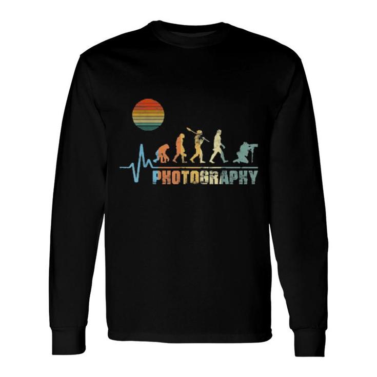 Evolution Photography Vintage Retro Camera Heartbeat Long Sleeve T-Shirt T-Shirt