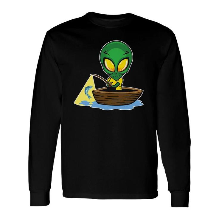Exterrestrial Ufo Lake Fishermen Sail Fish Fishing Alien Dad Long Sleeve T-Shirt T-Shirt