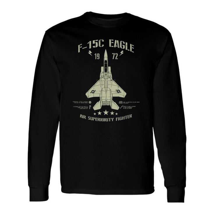 F-15 Eagle Jet Fighter Technical Drawing Long Sleeve T-Shirt T-Shirt