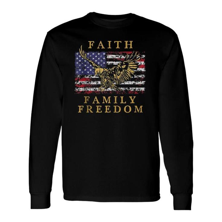 Faith Freedom 4Th Of July Eagle American Flag Vintage Tank Top Long Sleeve T-Shirt