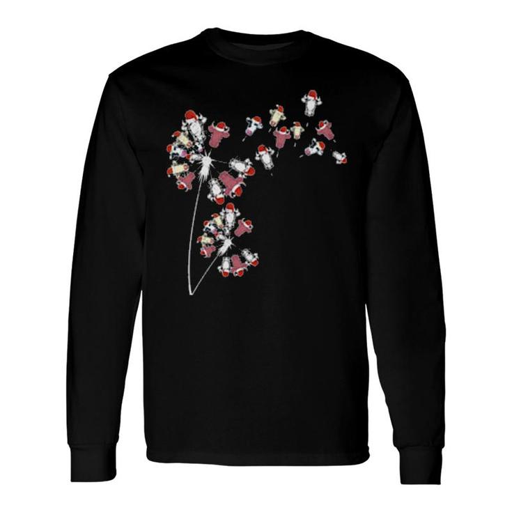 Farm Animal Dandelion Christmas Animal Cow Long Sleeve T-Shirt