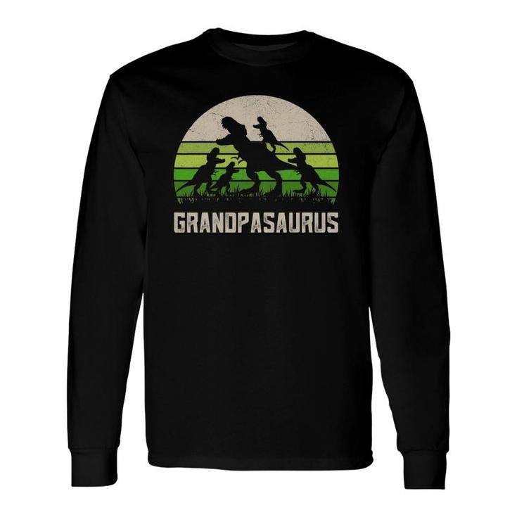 Father's Day Grandpa Grandpasaurus Dinosaur 4 Trex Long Sleeve T-Shirt T-Shirt
