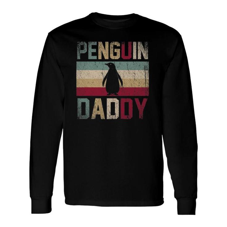 Father's Day Idea Animal Lover Dad Retro Penguin Long Sleeve T-Shirt T-Shirt