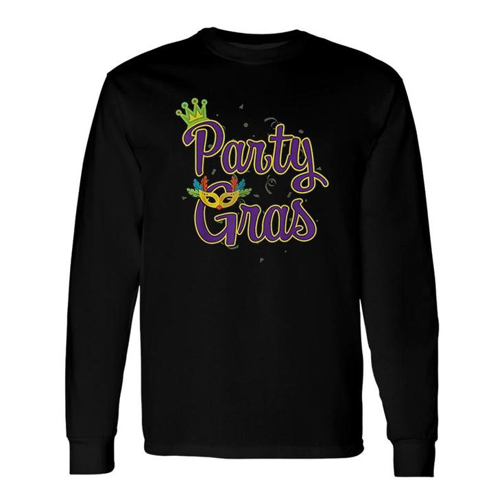 Festival Tuesday Fat Mask 2022 Mardi Gras Party Gras Mardi Gras Costume Long Sleeve T-Shirt