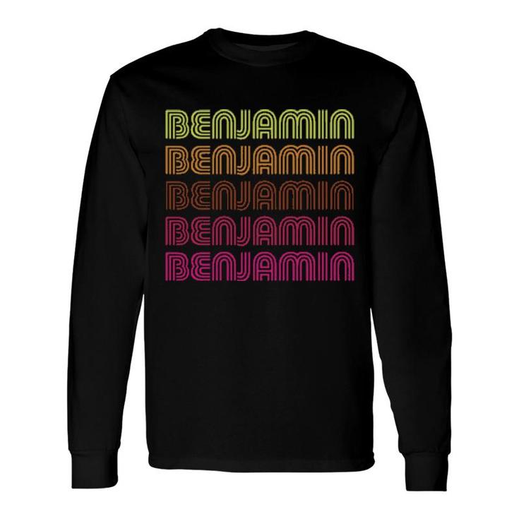 First Name Benjamin Funky Retro Vintage Disco Long Sleeve T-Shirt T-Shirt