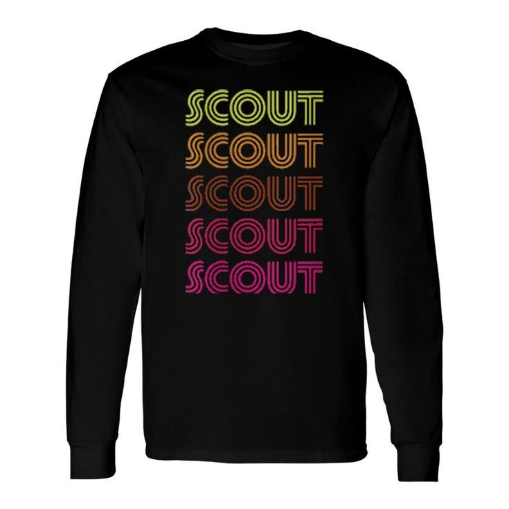 First Name Scout Funky Retro Vintage Disco Long Sleeve T-Shirt T-Shirt