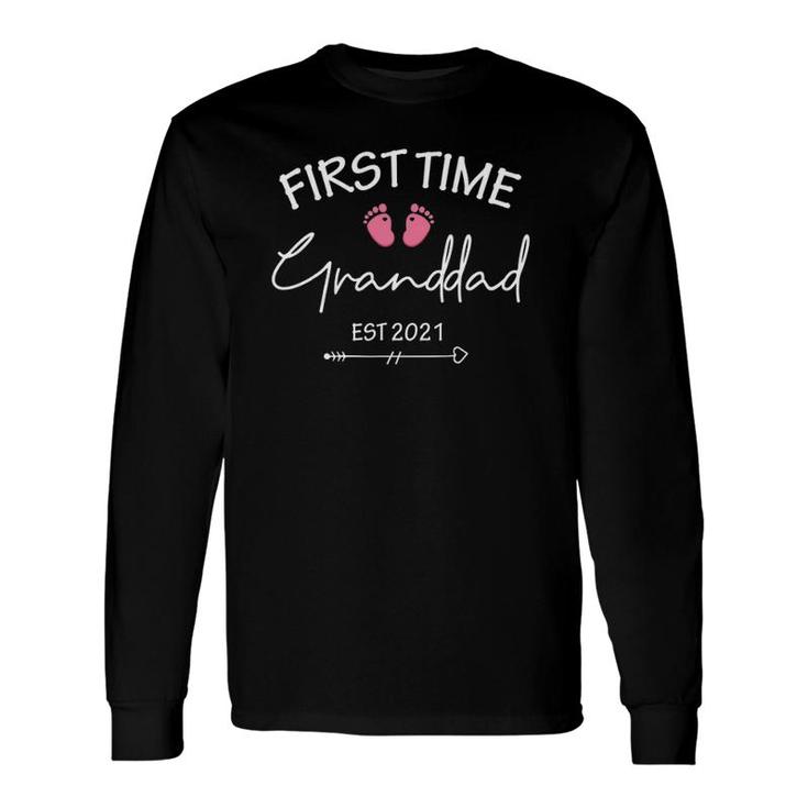 First Time Granddad Est 2021 Matching Christmas Long Sleeve T-Shirt T-Shirt