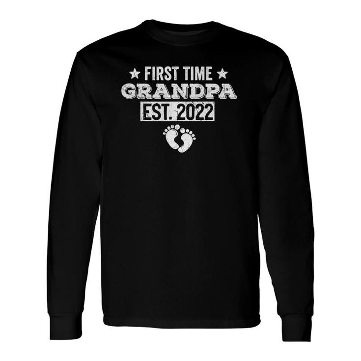 First Time Grandpa Est 2022 Promoted To New Grandfather Long Sleeve T-Shirt T-Shirt